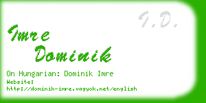 imre dominik business card